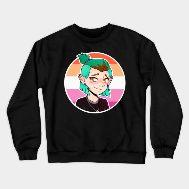 Amity Lesbian Flag Crewneck Sweatshirt by HeyMrDeath